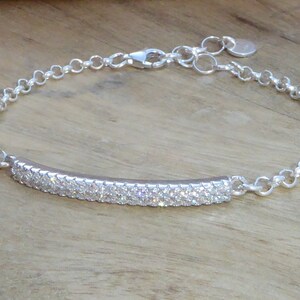 925 Sterling silver bracelet and zircon rhinestones - sparkling zirconium and 925 silver bracelet