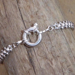 925 Sterling Silver Bracelet Buoy Clasp - Minimalist Silver Bead Bracelet