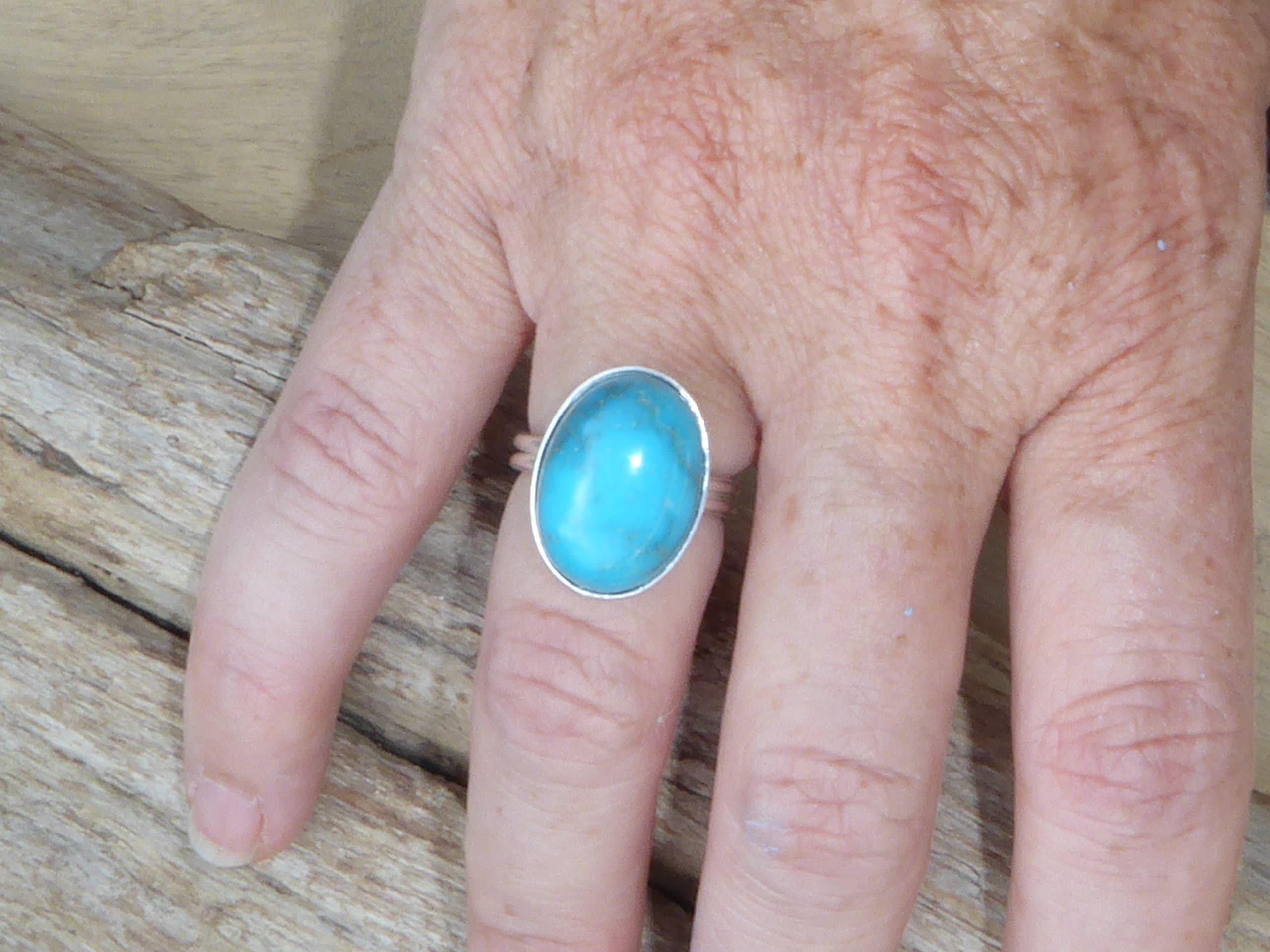Bague En Cordiérite (iolite) Ovale 20x16x6mm - Argent Massif 925, Taille 58, Neuve Avec étiquettes