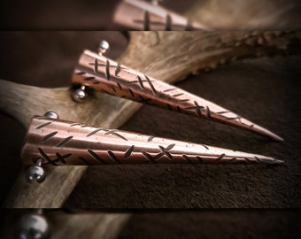 Dreadlock Spike - Copper - Battle Damaged Texture - With Dark Patina