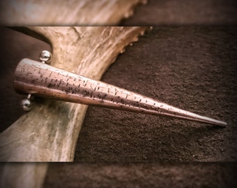 Dreadlock Spike - Copper - Hammered Texture - With Dark Patina