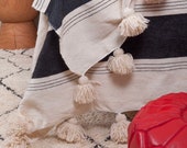 FREE SHIPPING WORLDWIDE Moroccan Blanket Pom Pom Blankets wedding Gift,bed spread,moroccan throw blanket,moroccan bedding