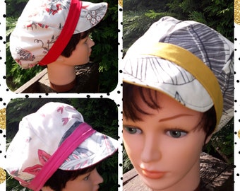 casquette gavroche fleurie ,chapeau ,couvre chef ,pratique ,réglable ,tendance ,mode ,cadeau, fêtes des mères ,