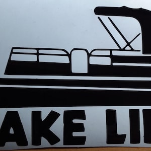 Lake Life mit Boot - Vinyl Aufkleber