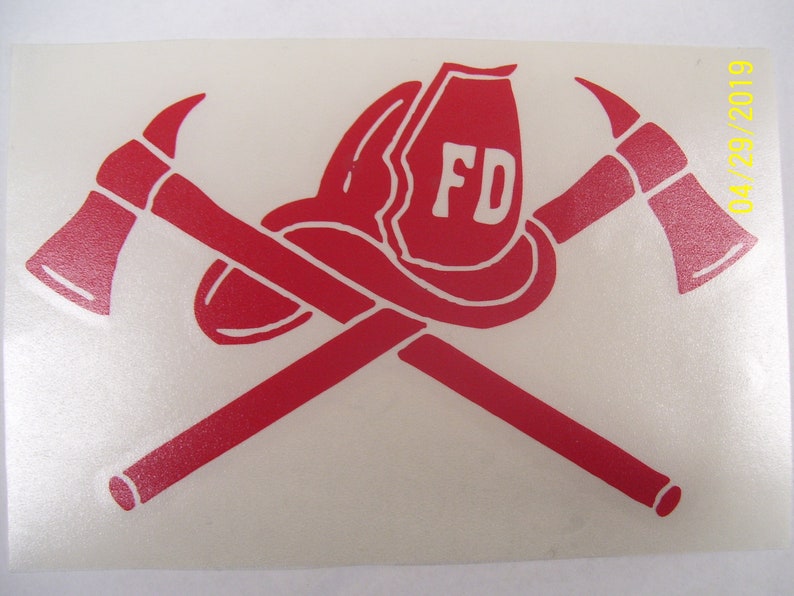 Firefighter helmet with Axe Crosses Vinyl Decal Etsy