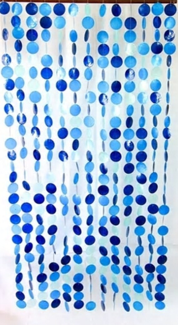 Blue Capiz Shell Round Door Curtain Etsy
