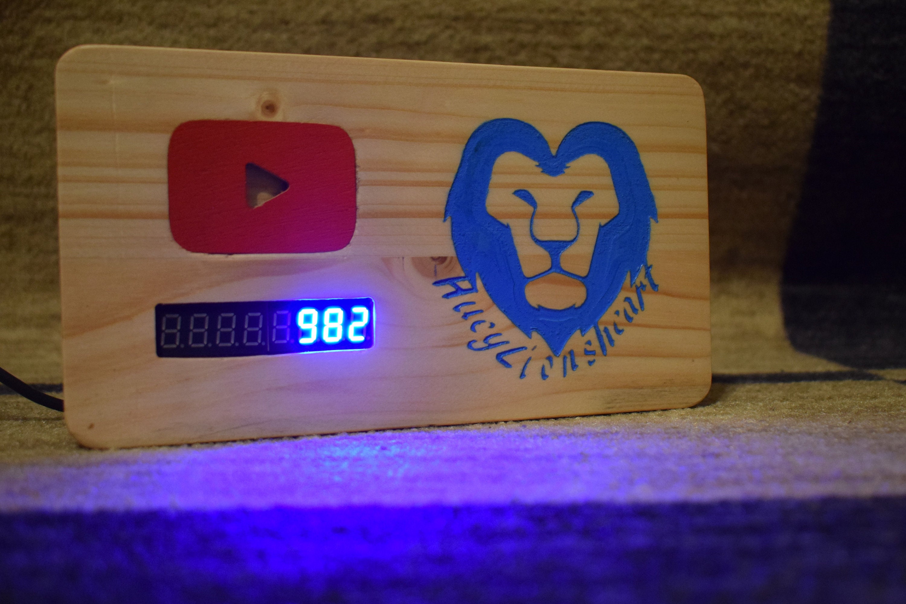Youtube Play Button Subscriber Counter Wifi 20cm X11cm Etsy Youtube Play Button Subscriber Counter Wifi 20cm X11cm Etsy
