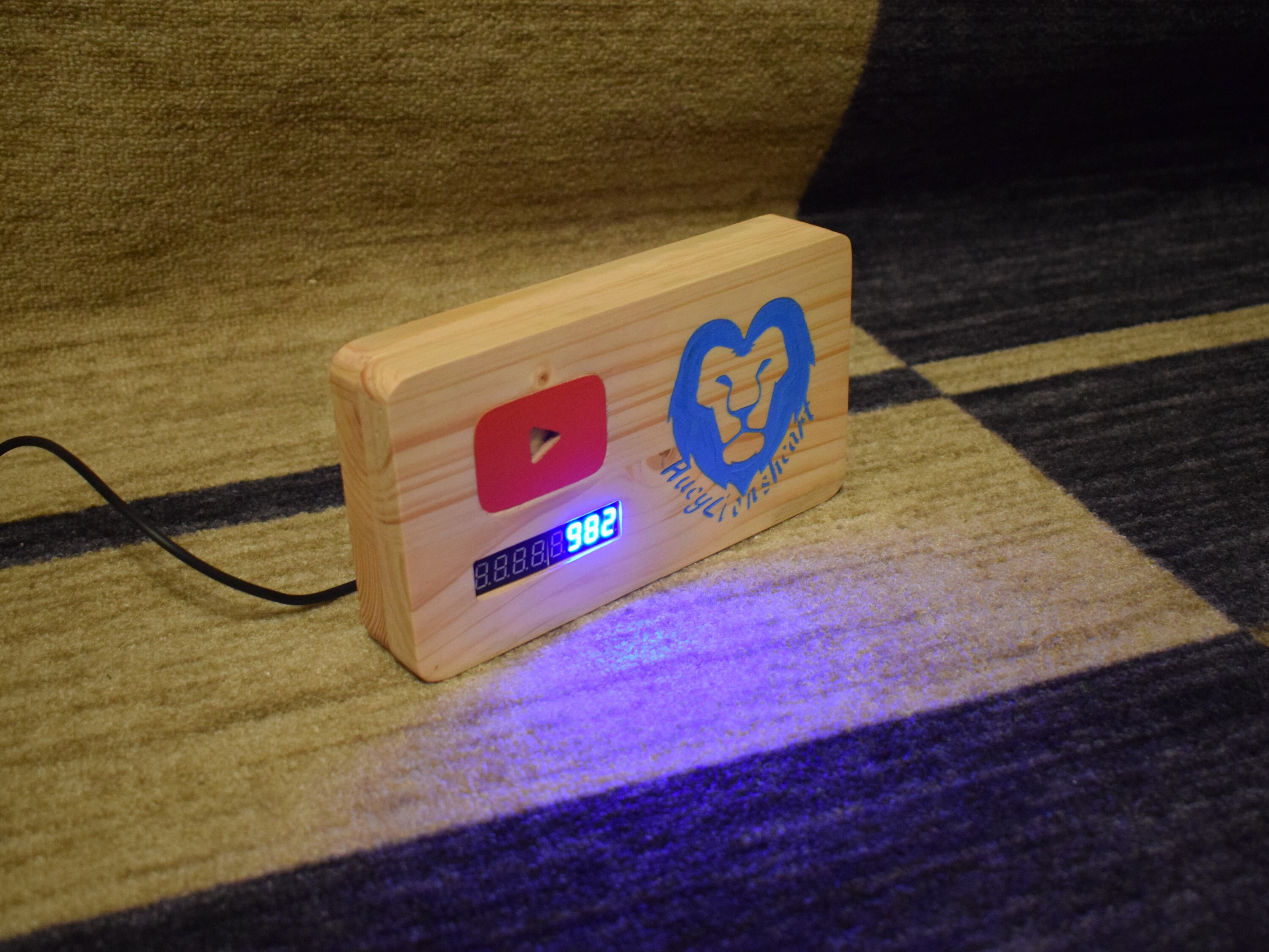 Play Button Subscriber Counter Wifi 20cm X11cm Etsy Uk Play Button Subscriber Counter Wifi 20cm X11cm Etsy Uk