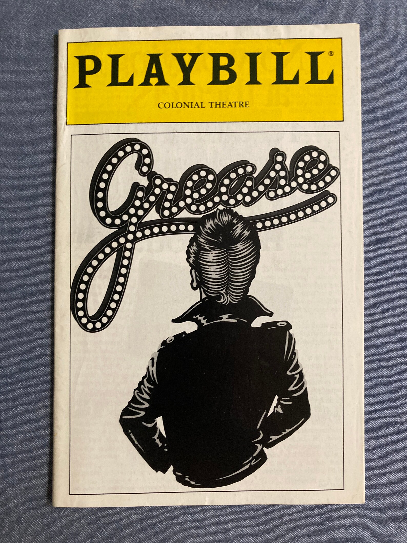 GREASE 1994 Prebroadway Revival Engagement Playbill Etsy