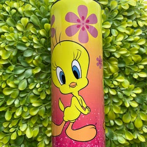 Tweety Bird, Lid & Straw 20oz metal tumbler, Sublimation, Gift ideas