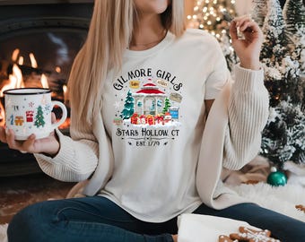 Stars Hallow, Christmas, Luke's, Coffee Books, T-Shirt or Sweater: Full Color DTF Print