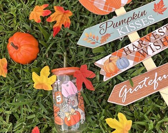 Hello Fall, Fall Season, Glass Cup