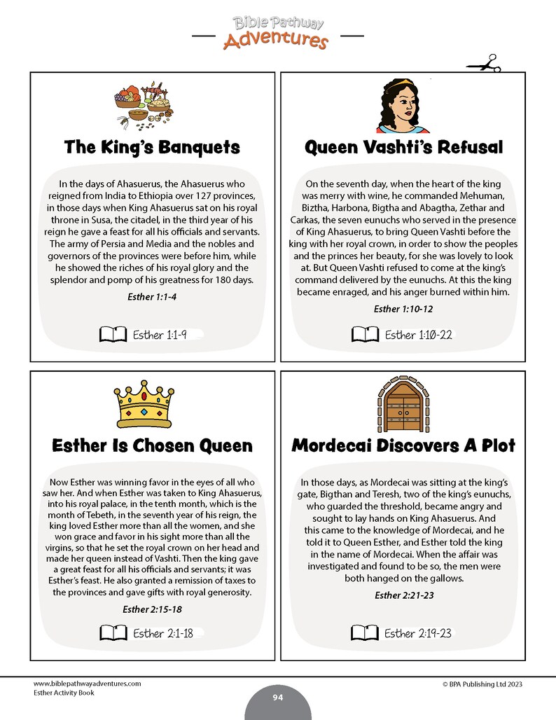 Esther Bible Activity Book Etsy