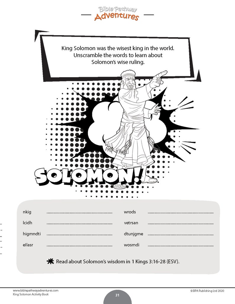 Solomon Notebook King Solomon Activity Book - Etsy