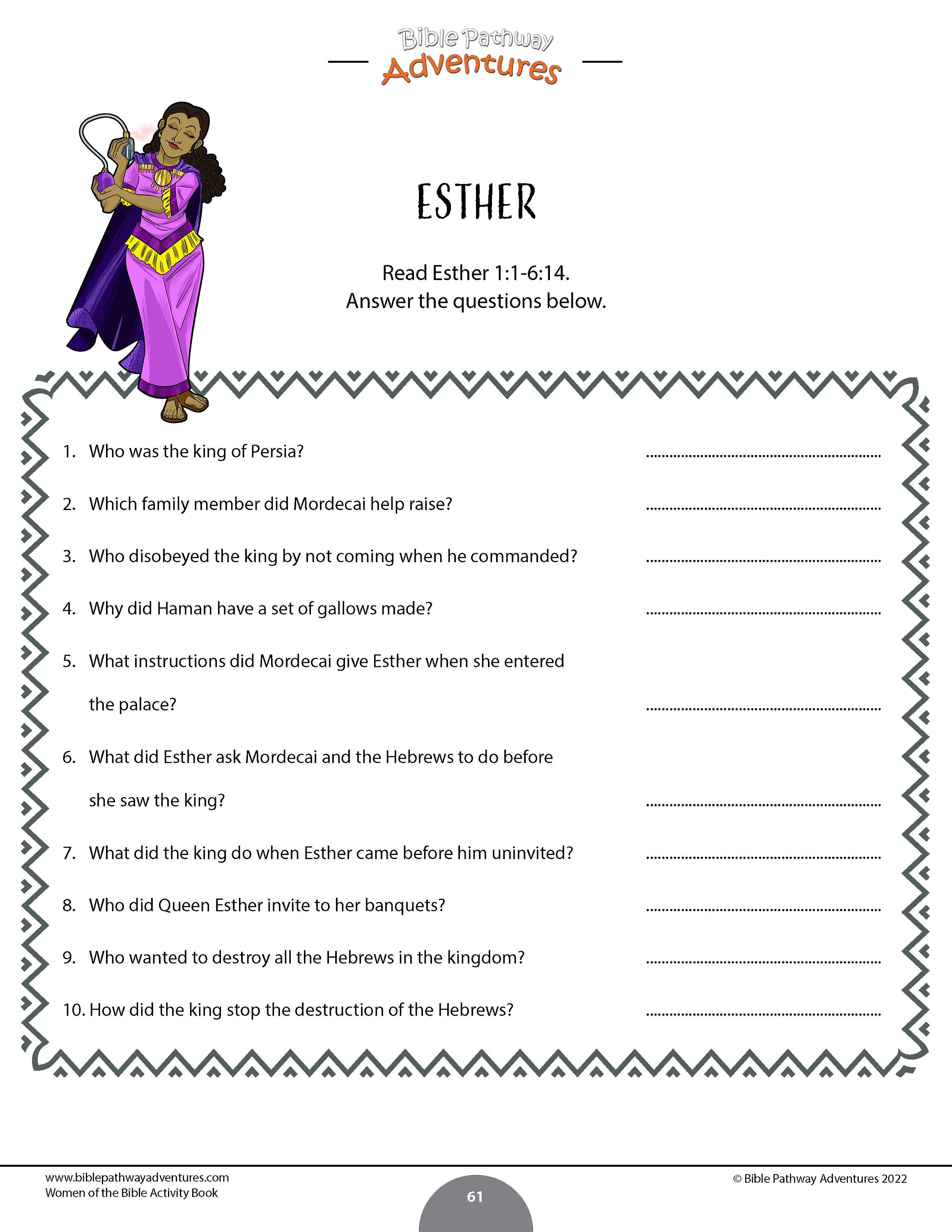 Women of the Bible Activity Book Etsy