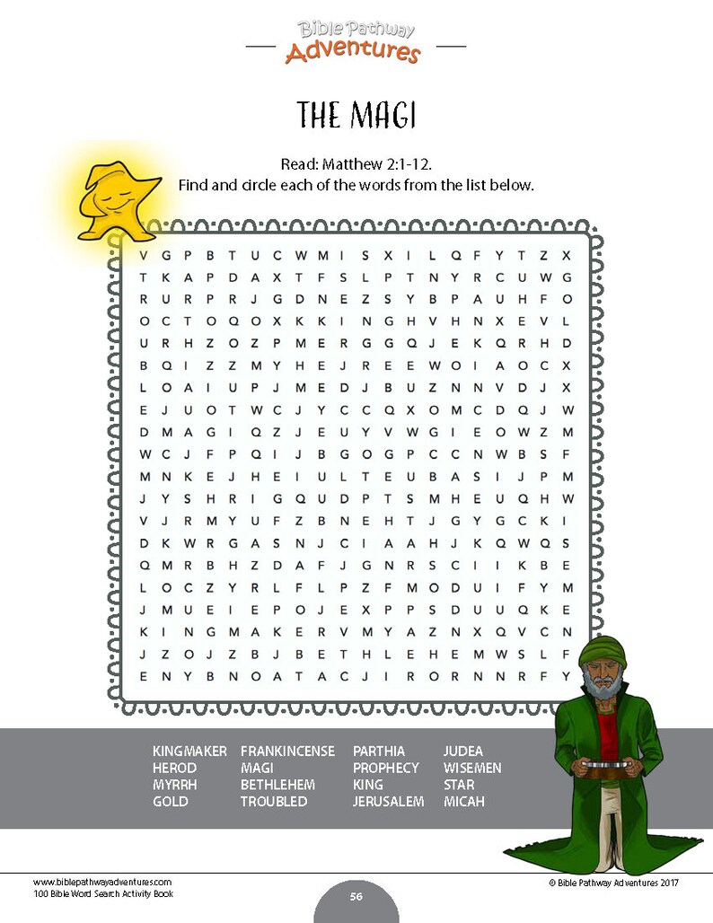 100 bible word search puzzles printable activity book etsy