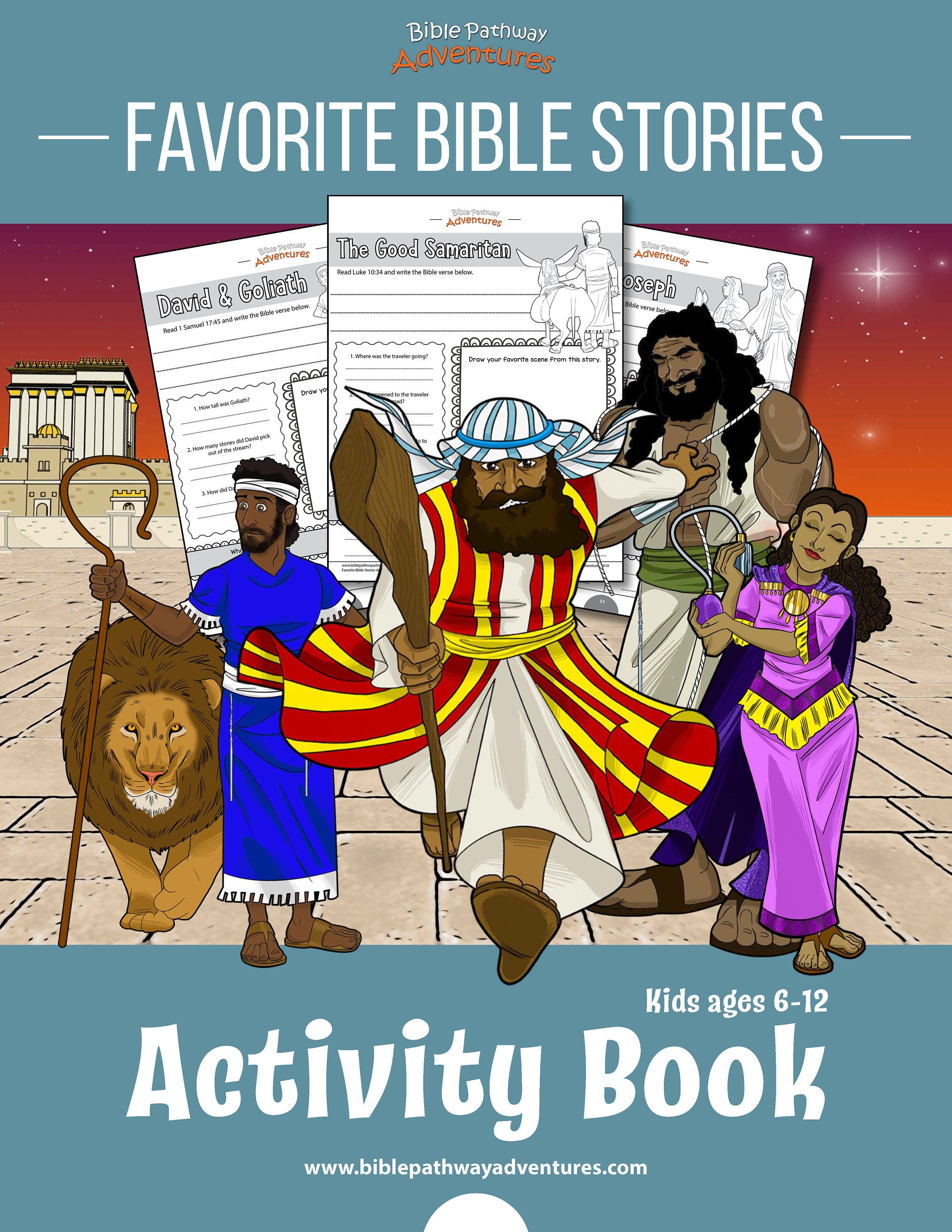 Download Favorite Bible Stories Coloring Activity Book Etsy