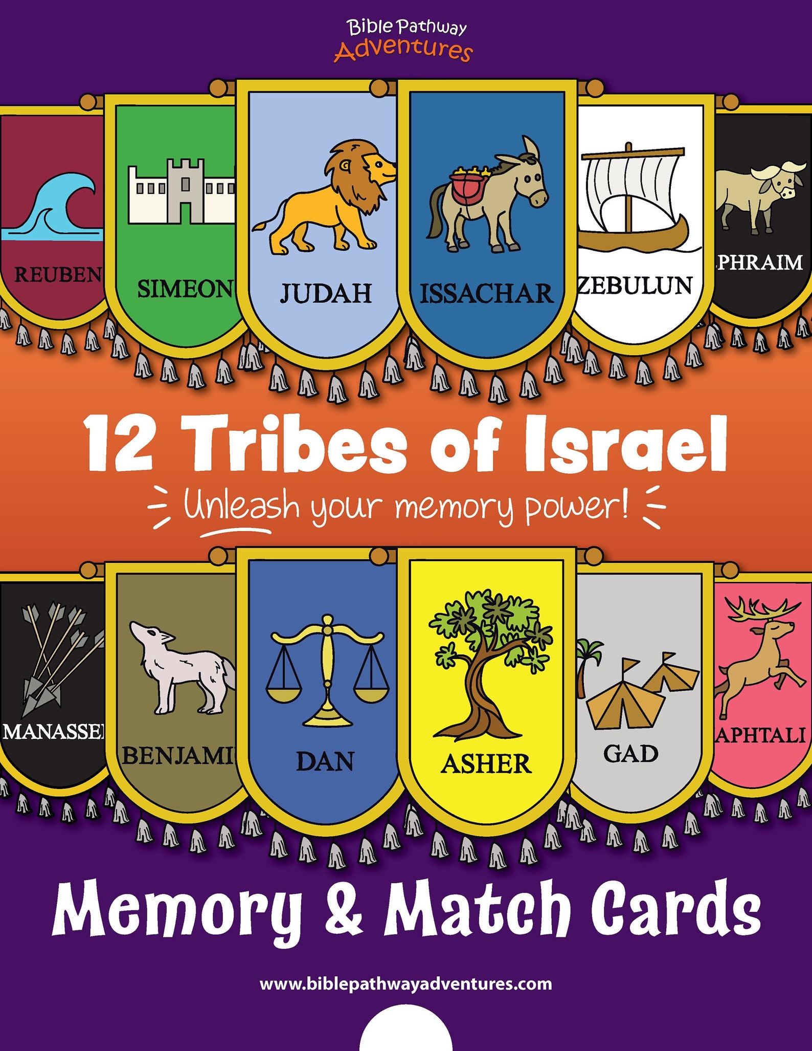 Matching Israel 12 Tribes of Israel Memory & Match Cards - Etsy