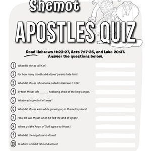 Shemot Exodus Torah Portion Activity Book Etsy