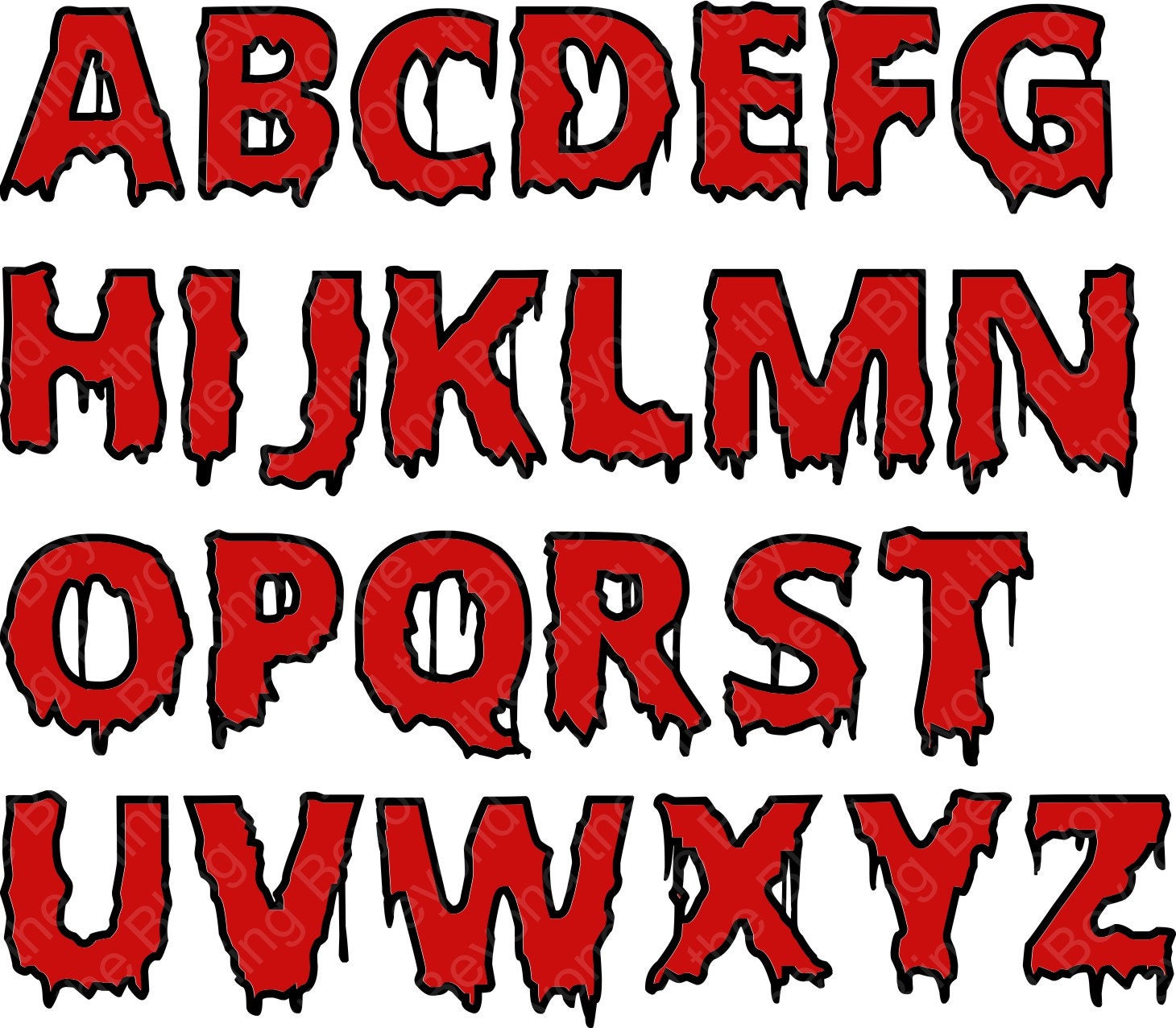Bloody Alphabet Letter Cut File Download Bloody Alpha Download Etsy