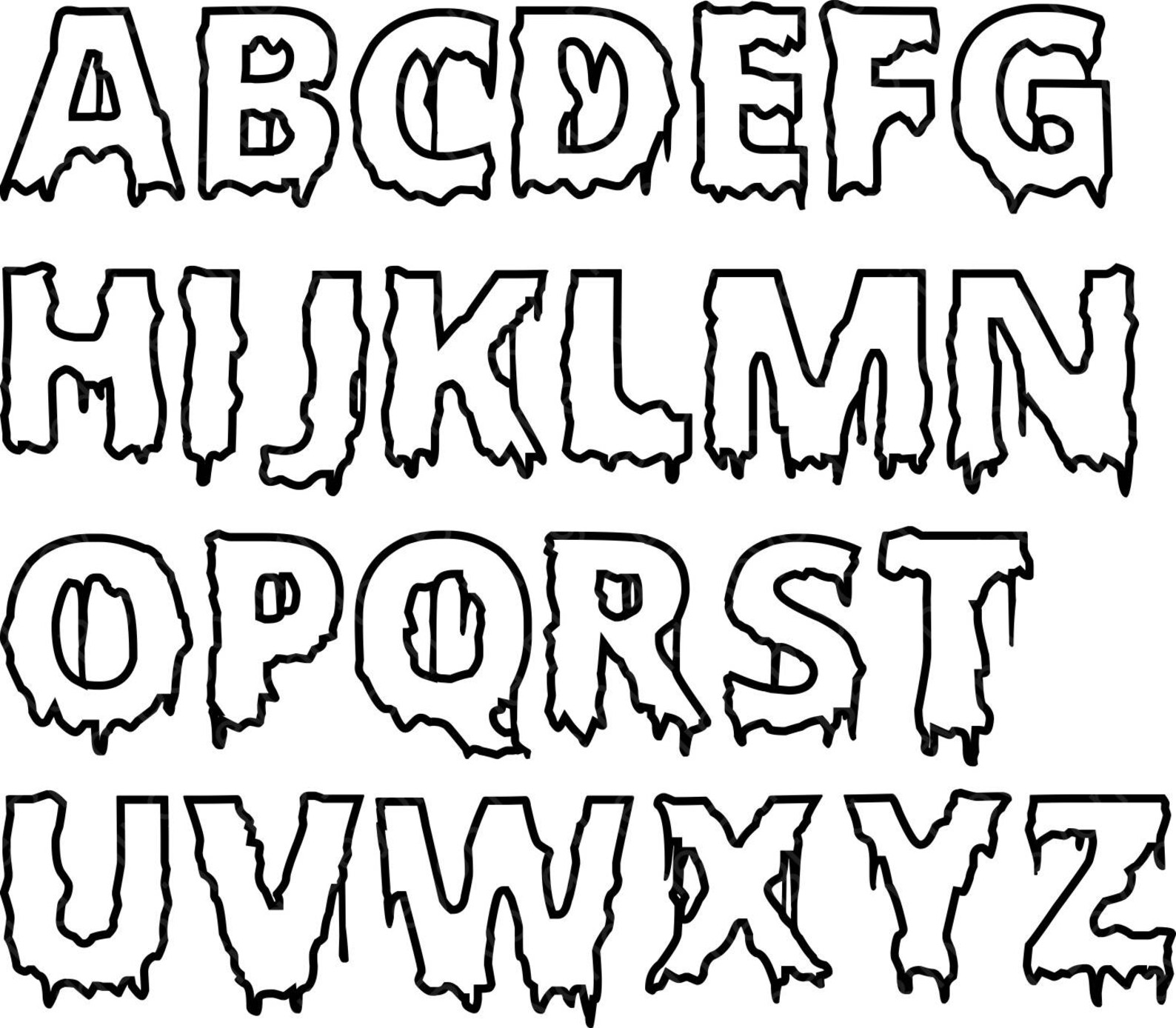 Bloody alphabet letter cut file download bloody alpha download | Etsy