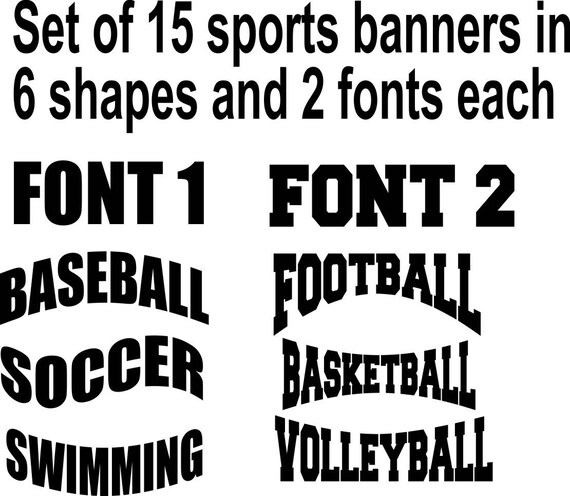 Banner Sports Download Digital Cut Files Scrapbook Sports Etsy
