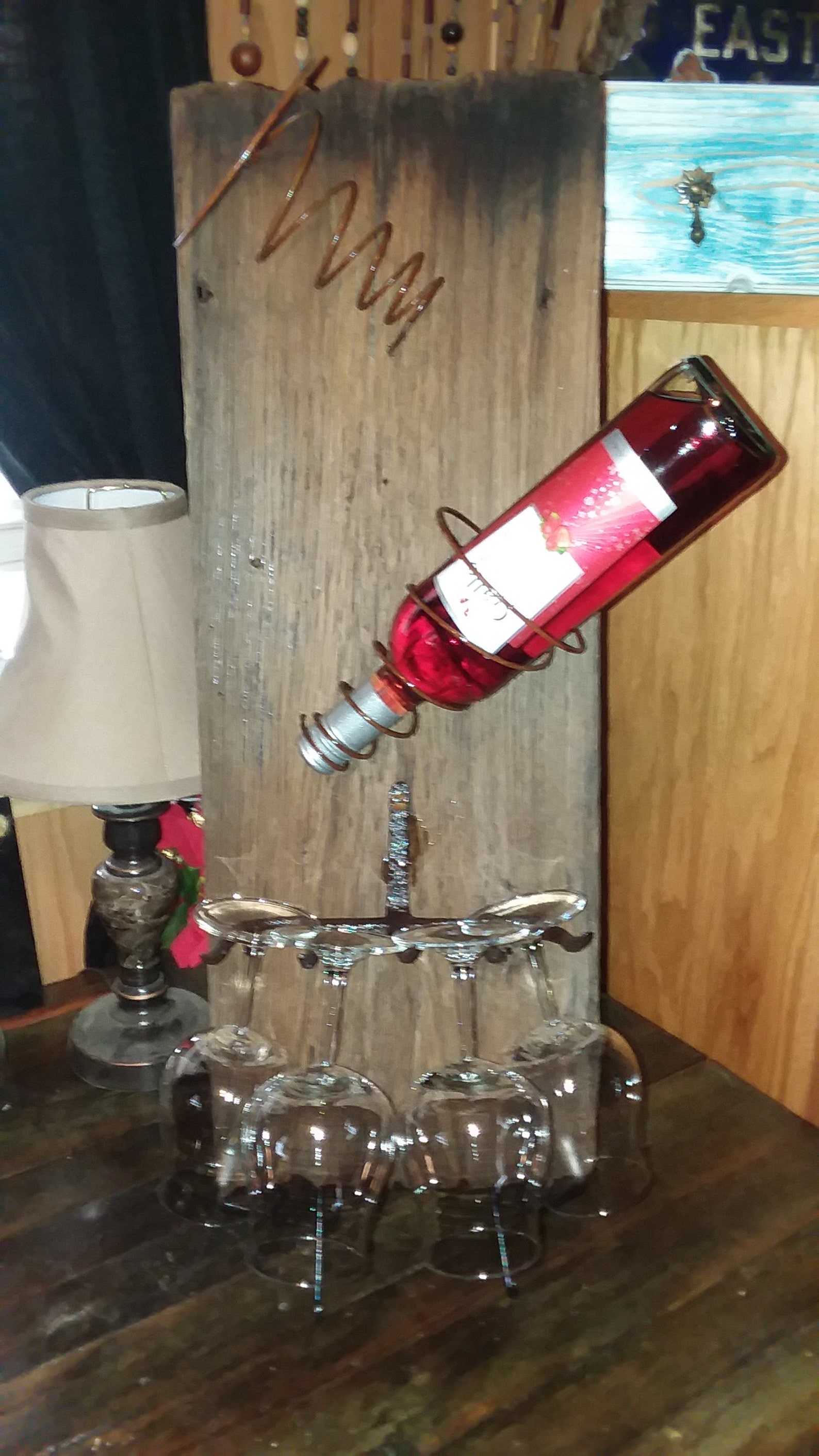 Rustic Repurposed Barnwood Wine Rack Etsy UK