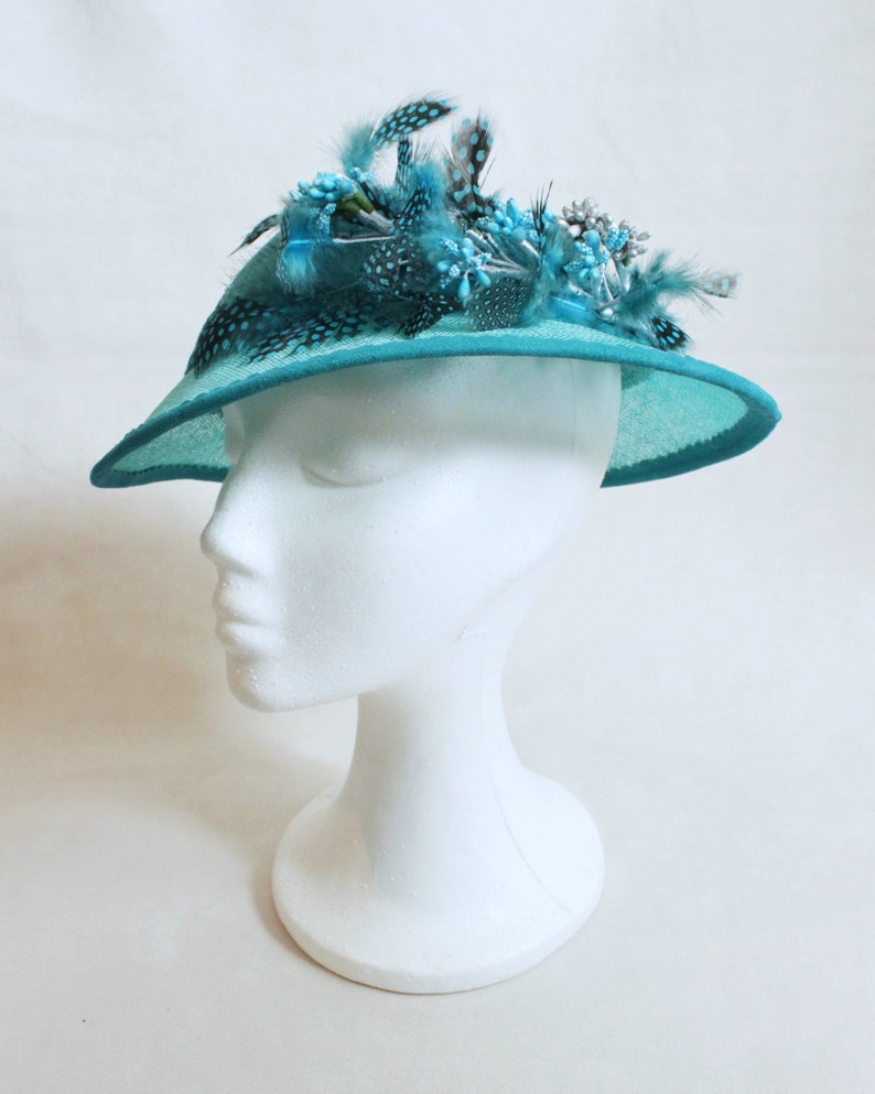 Turquoise Wedding Headdress Guest Headdress Feathered - Etsy