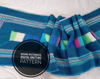 Roving Rectangles Wrap - Digital Download of Knitting Pattern
