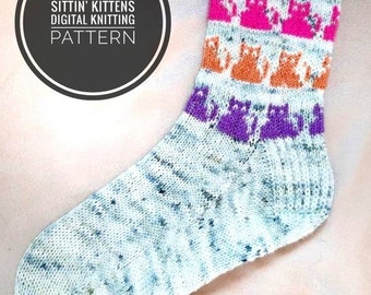 Sittin' Kittens Sock Pattern - Digital Download