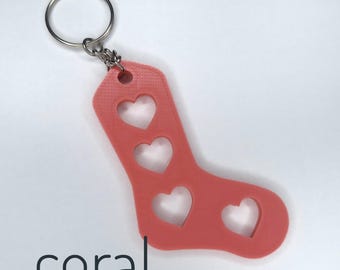 Tiny Sock Blocker Keychain with Pattern