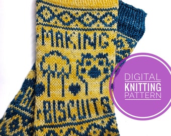 Making Biscuits Cat Socks - Knitting Pattern