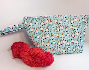 Knitting Project Bag - Winter Gnomes