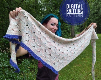 Dainty Blossoms Shawl Knitting Pattern - Digital Download