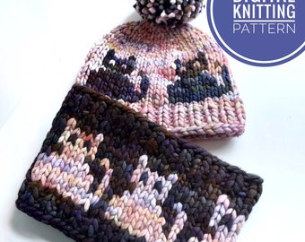 Sittin' Kitten Cowl and Hat Knitting Pattern