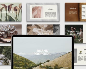Plantilla completa de 36 páginas de directrices de marca en Canva: presentación de propuestas: guía de estilo e identidad de marca editable