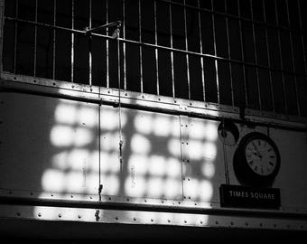 Alcatraz Times Square Clock Print, Black White Prison Photography, San Francisco History Wall Art, Alcatraz Island Photo