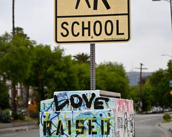 Raised In LA Street Art Print, Los Angeles Urban Photography