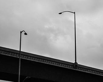 Los Angeles Freeway Print, Black and White Photography