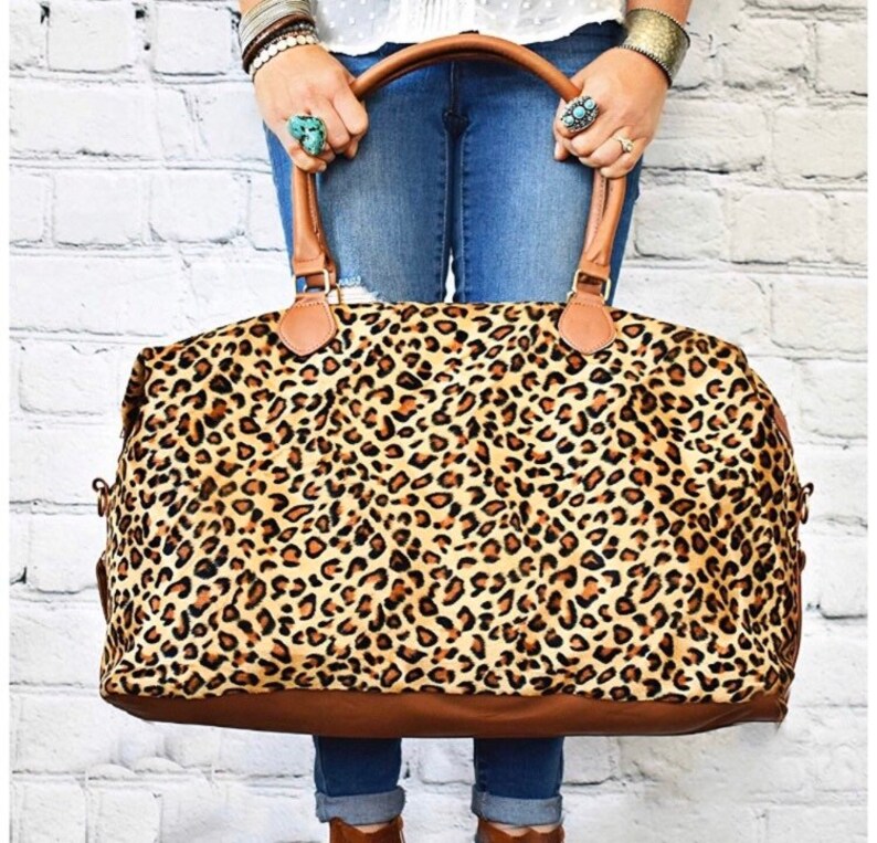 leopard print weekender