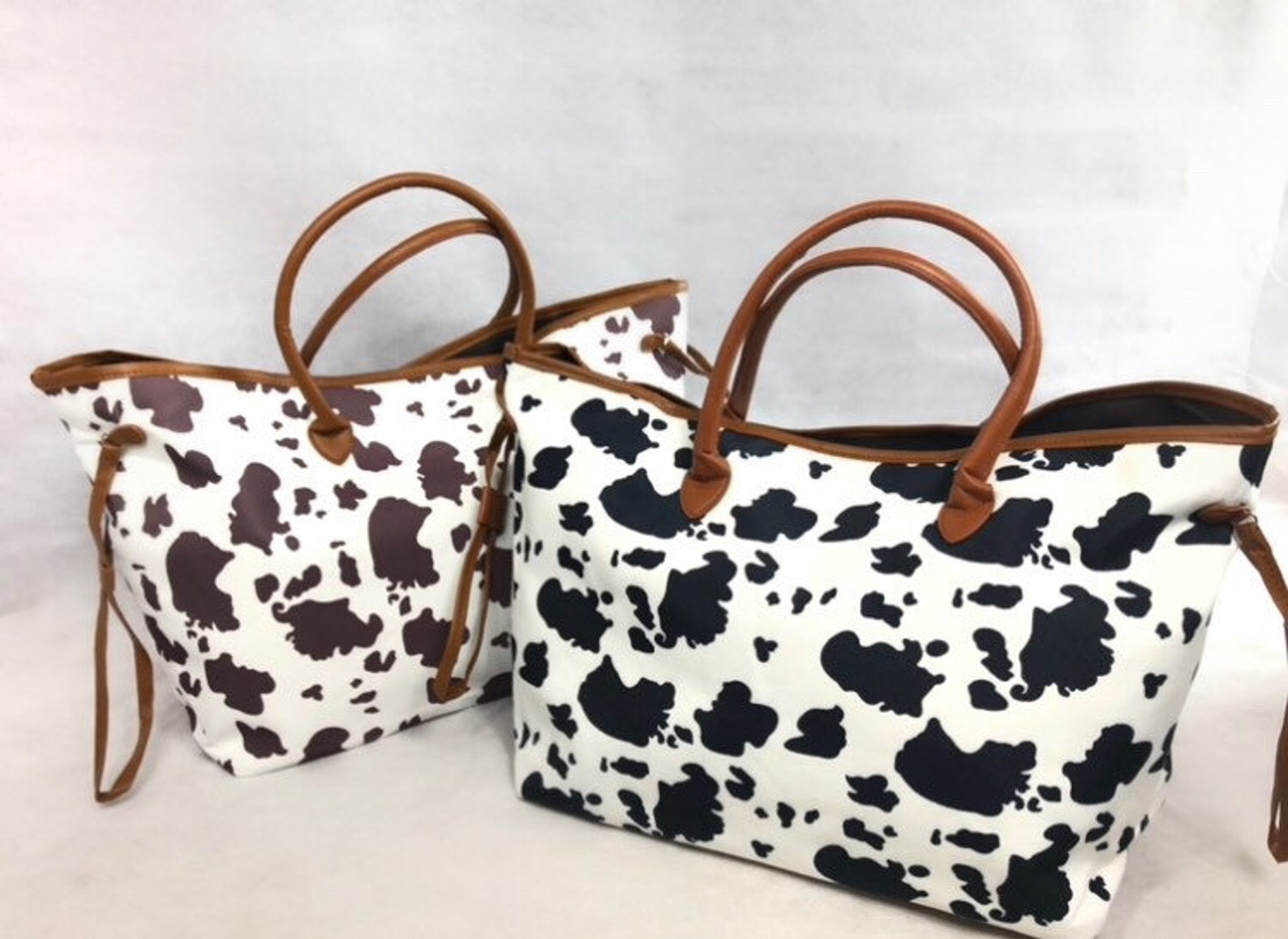 Cow Print Shoulder Bag Black Cow Print Brown Cow Print Etsy