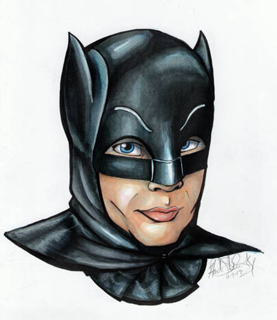 Adam West Batman Head-shot Marker Artwork - Etsy Israel