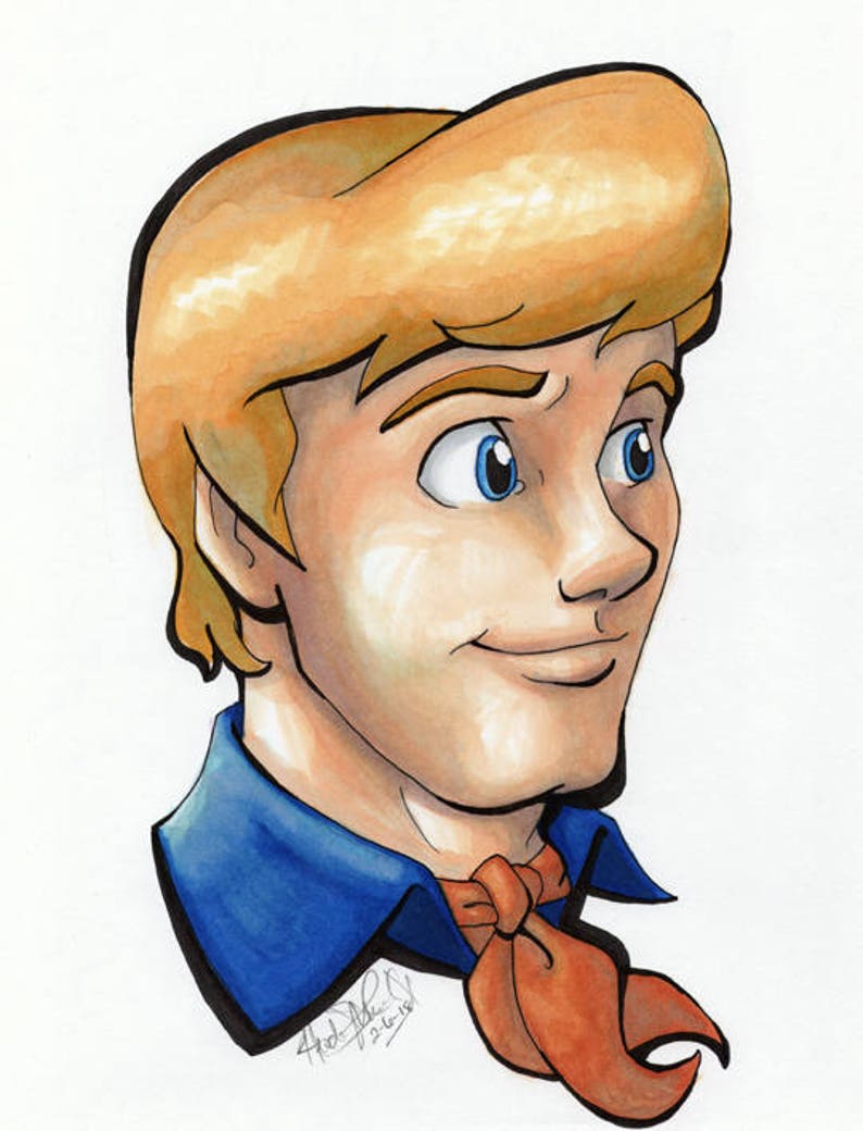 Scooby Doo's Fred Jones Head-shot Marker Artwork - Etsy