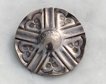 Broche Celtique Vintage Argentée - Perles Et Pierres Naturelles - Bijou Unisexe - Parfait État