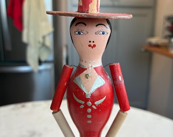 Vintage Antique Lipper & Mann Pink Lady Napkin Holder Table Decor