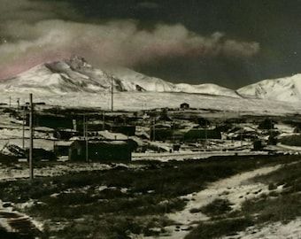 Hand-Tinted Alaska Photo:  1930s, Adak, Aleutian, WWII, Military Base