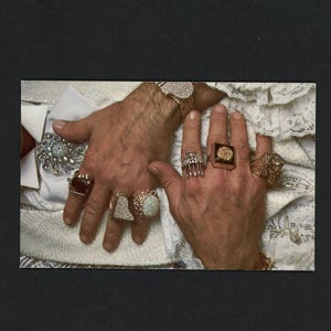 Vintage 1980s Annie Liebovitz Photo Postcard Liberace's Hands With Jewelry