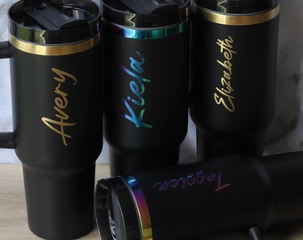 Personalized 40oz Tumbler with Handle and Straw, Insulated Mug Custom, Cooperate Tumbler Gift, Tumbler With Name