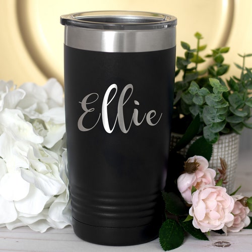Travel Coffee Cup, Personalized Coffee Tumbler, Travel Mug, Insulated Coffee Travel Cup, Bridesmaid Gift, Iced Coffee Cup, Laser Engraved