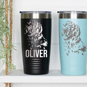 Photo engraved Stainless Steel Tumbler with Lid, 20 oz, 30 oz, or 40 oz Coffee travel Powder Coated tumbler, Personalized Gift Mom, Bottle
